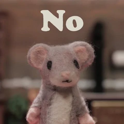 GIF of a mouse saying no
